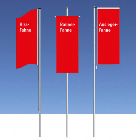 Fahnenformen_Hissfahne_Auslegerfahne_Bannerfahne
